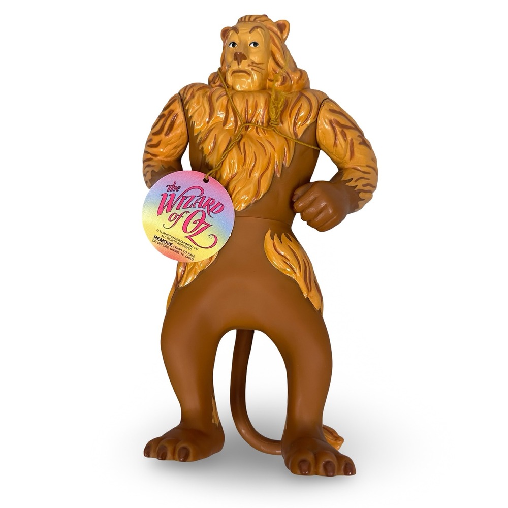 Vintage 1995 Wizard of Oz Cowardly Lion Vinyl Action Figure Turner Ent 8" NWT